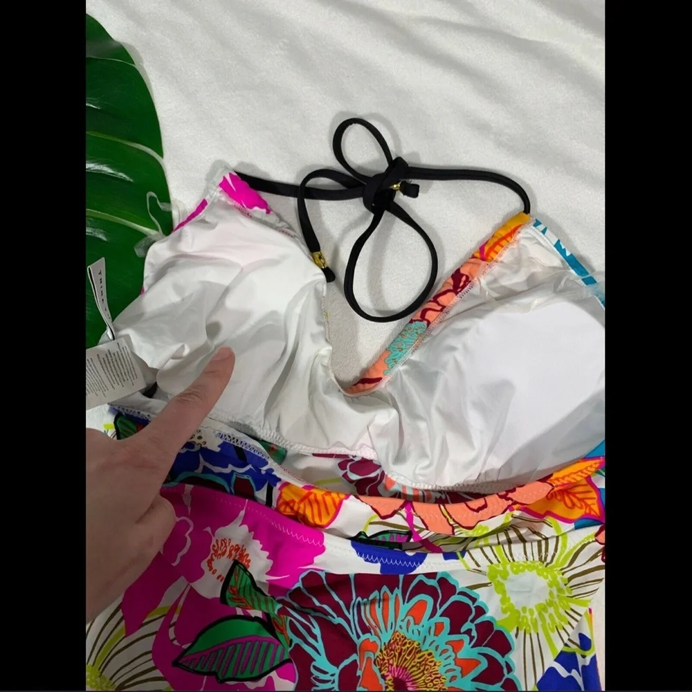 NEW $98 Trina Turk Tankini Top‎ Multi Color Floral [ SZ 6 ]